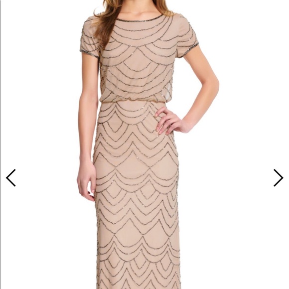 Adrianna Papell Beaded Blouson Gown size 10 - Picture 3 of 8